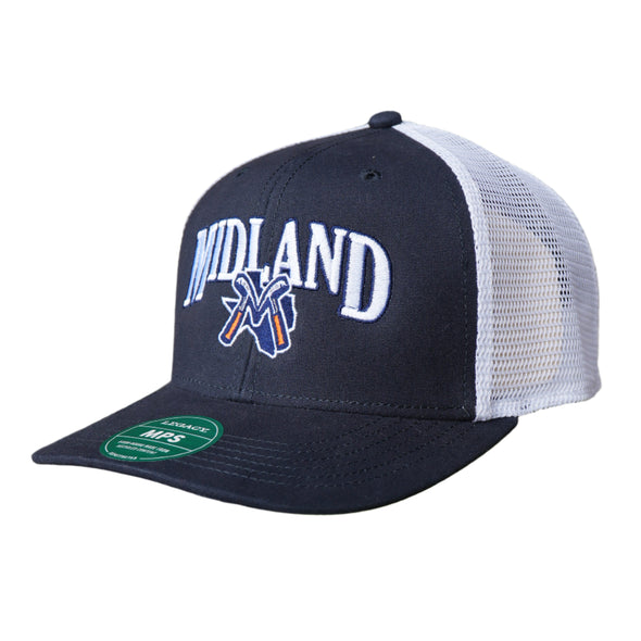 Midland RockHounds Navy/White Midland Trucker